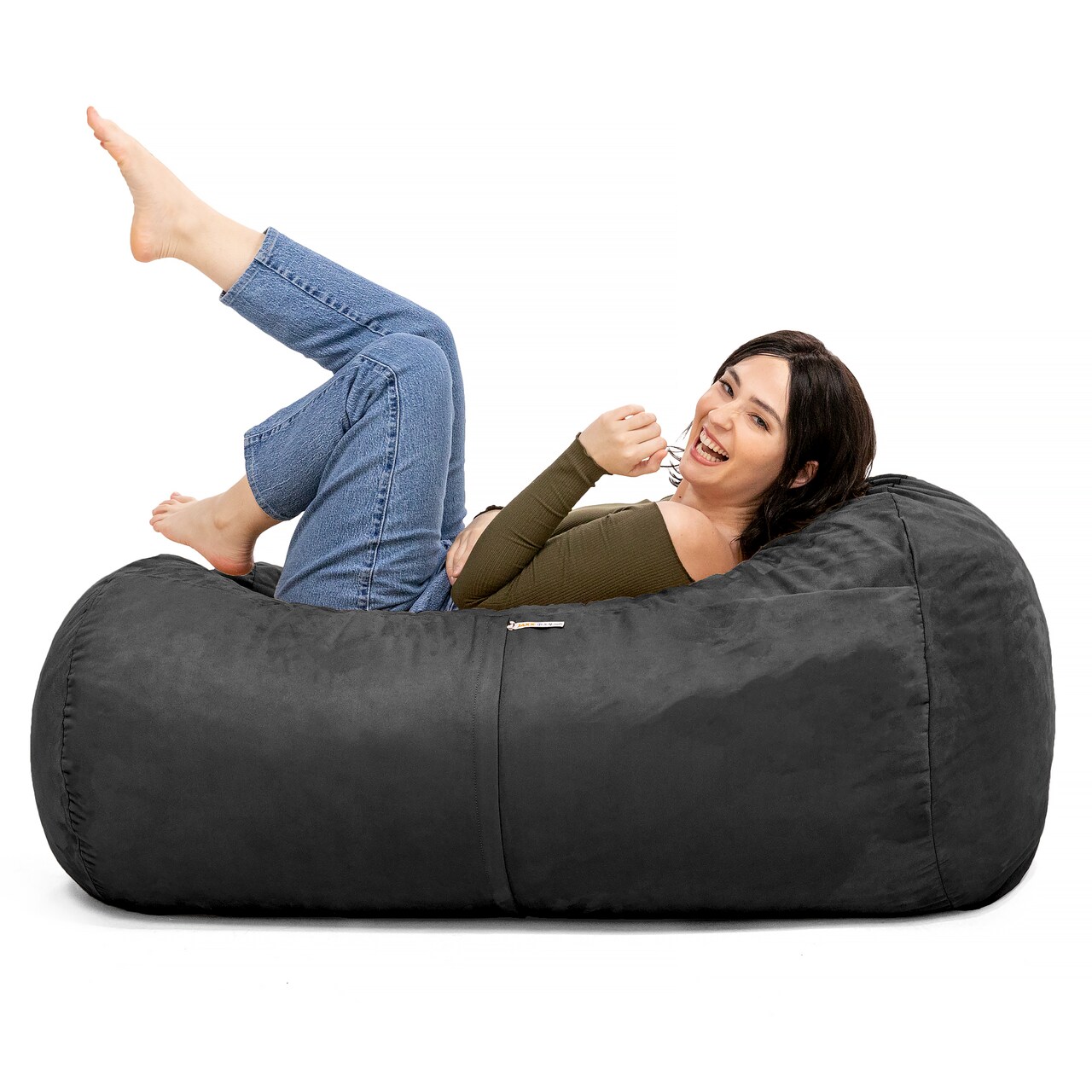 CC Home Furnishings Rectangular Bean Bag Lounger - 4' - Black
